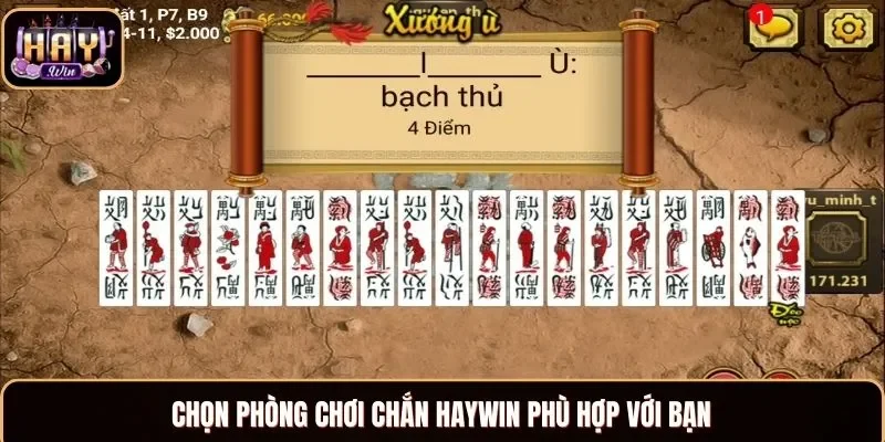 Chọn phòng chơi Chắn Haywin phù hợp với bạn